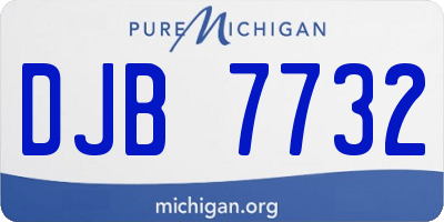 MI license plate DJB7732