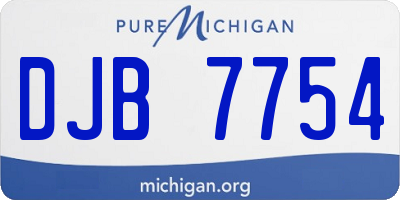 MI license plate DJB7754