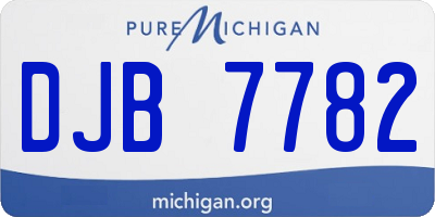 MI license plate DJB7782