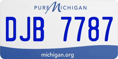 MI license plate DJB7787