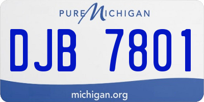 MI license plate DJB7801
