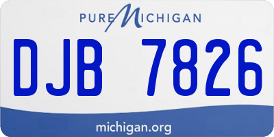 MI license plate DJB7826