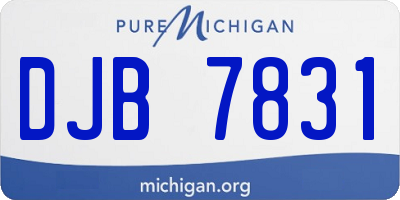 MI license plate DJB7831
