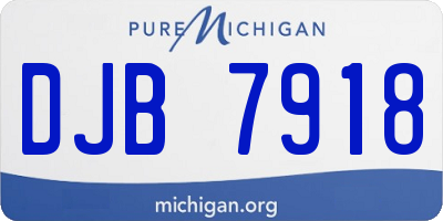 MI license plate DJB7918