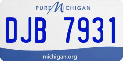 MI license plate DJB7931