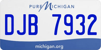 MI license plate DJB7932