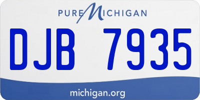 MI license plate DJB7935