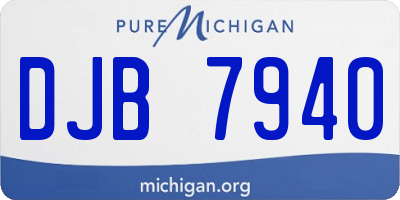 MI license plate DJB7940