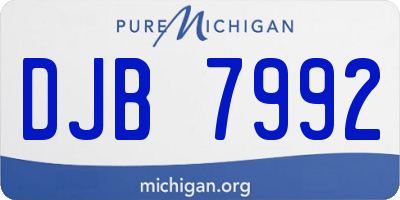 MI license plate DJB7992