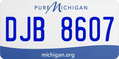 MI license plate DJB8607