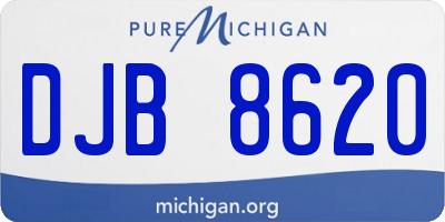 MI license plate DJB8620