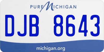 MI license plate DJB8643