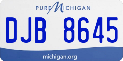 MI license plate DJB8645