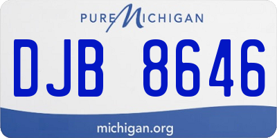 MI license plate DJB8646