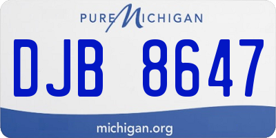MI license plate DJB8647