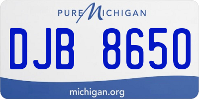 MI license plate DJB8650