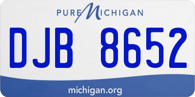 MI license plate DJB8652