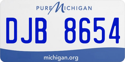 MI license plate DJB8654