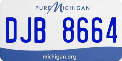 MI license plate DJB8664