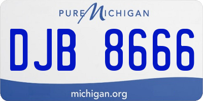 MI license plate DJB8666