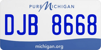 MI license plate DJB8668
