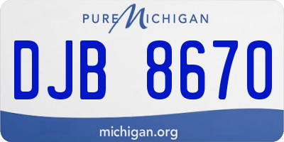 MI license plate DJB8670