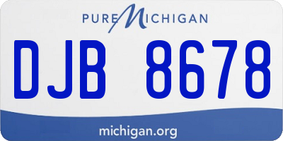 MI license plate DJB8678