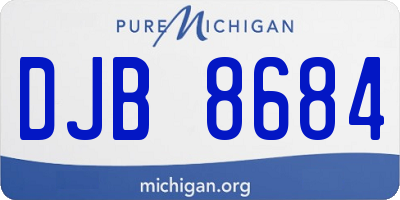MI license plate DJB8684