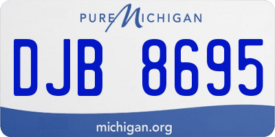 MI license plate DJB8695