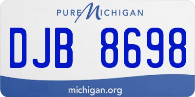 MI license plate DJB8698