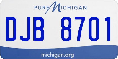 MI license plate DJB8701