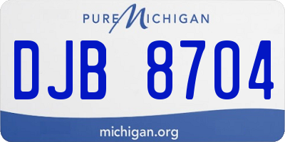 MI license plate DJB8704