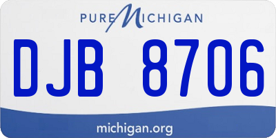 MI license plate DJB8706
