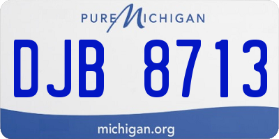 MI license plate DJB8713