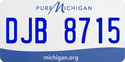 MI license plate DJB8715