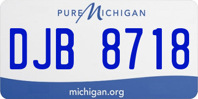MI license plate DJB8718
