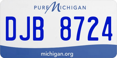MI license plate DJB8724