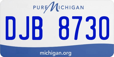 MI license plate DJB8730