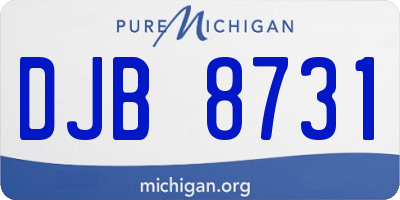 MI license plate DJB8731