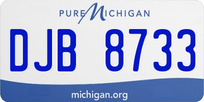 MI license plate DJB8733