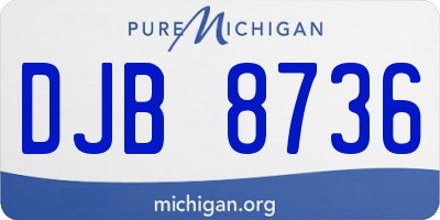 MI license plate DJB8736