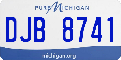 MI license plate DJB8741
