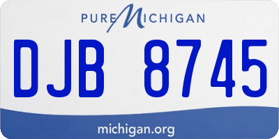 MI license plate DJB8745