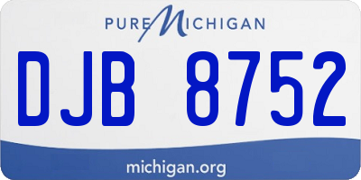 MI license plate DJB8752