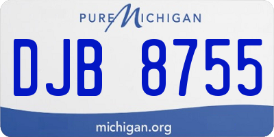 MI license plate DJB8755