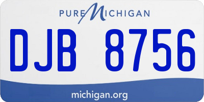 MI license plate DJB8756