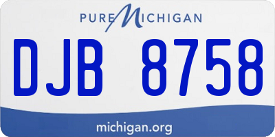 MI license plate DJB8758