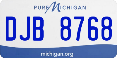 MI license plate DJB8768