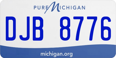 MI license plate DJB8776