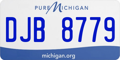 MI license plate DJB8779